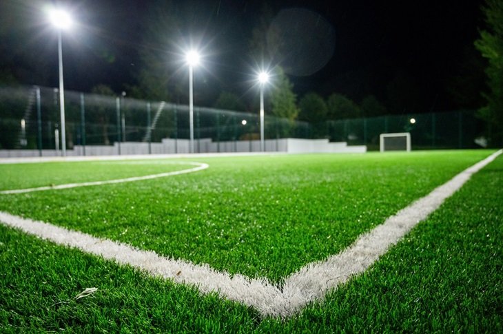 An artificial football pitch