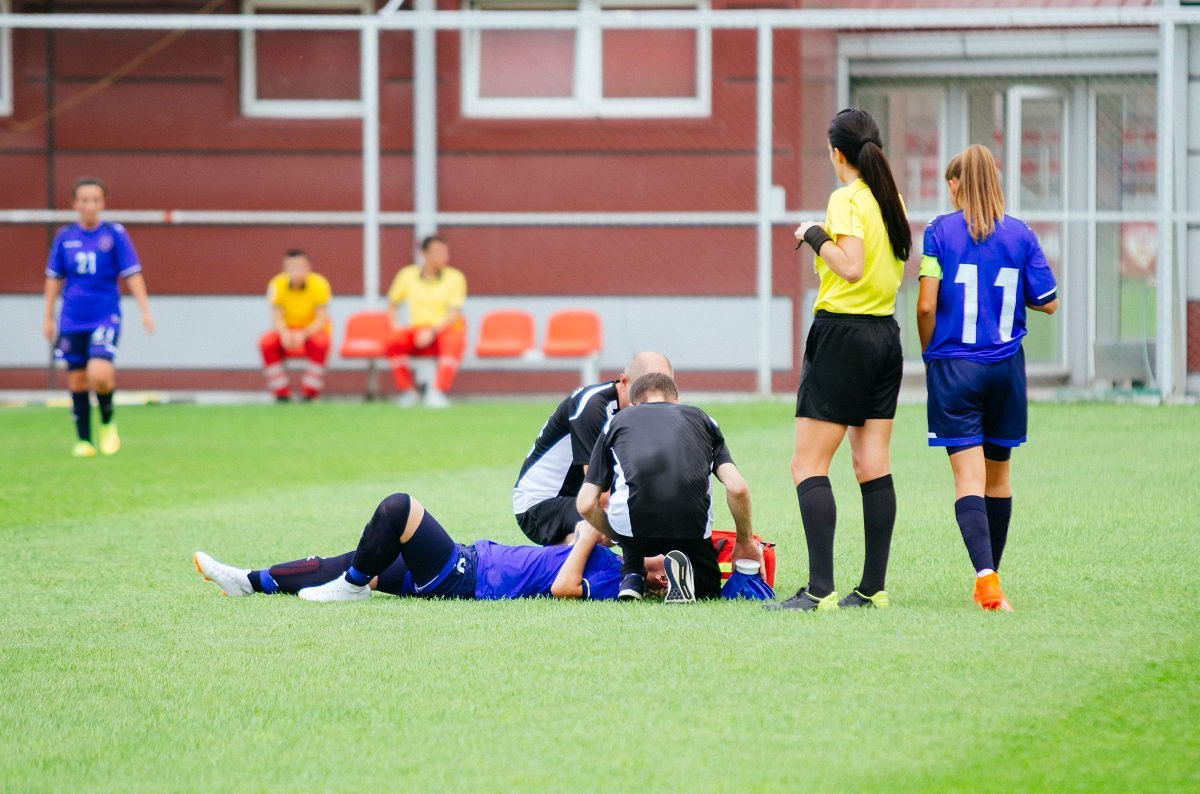 First aid at football game