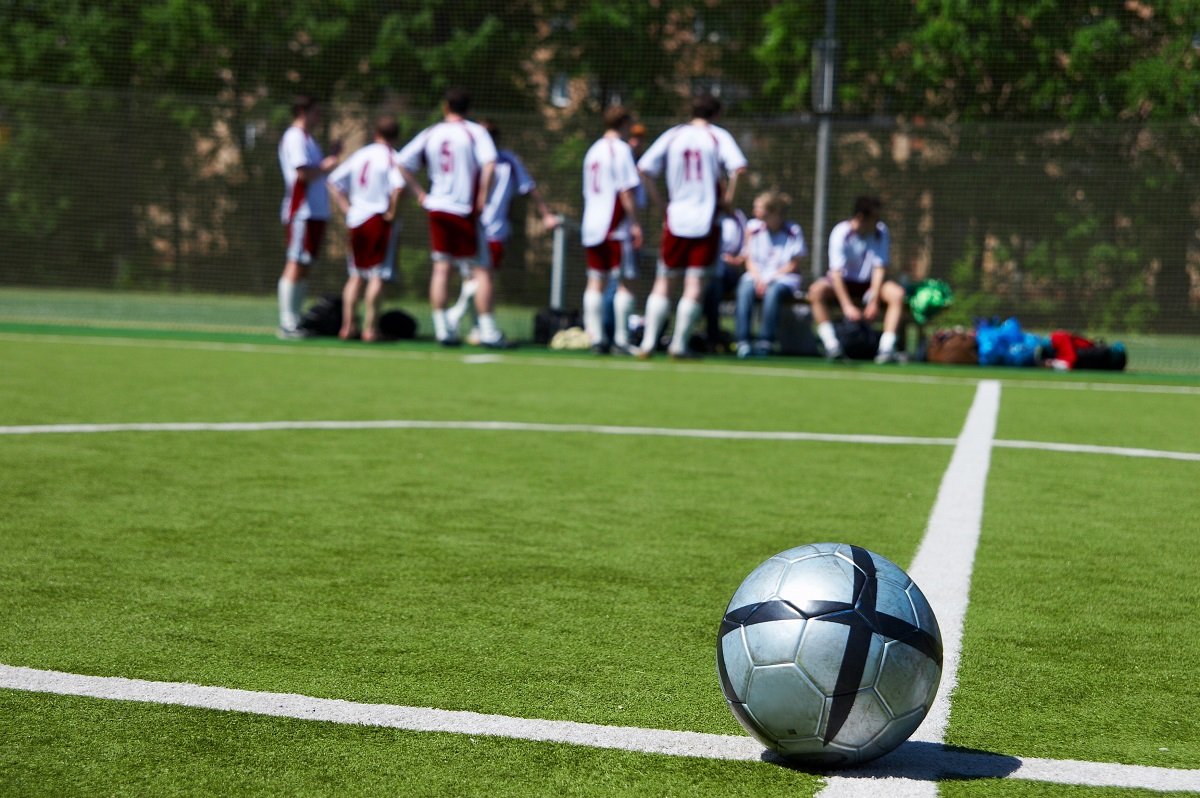 football team and ball