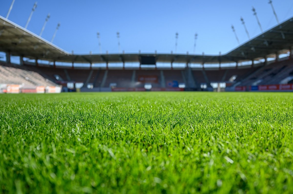 Football pitch and stadium