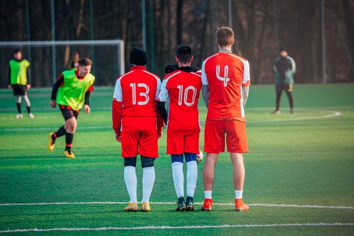 A player takes a free kick