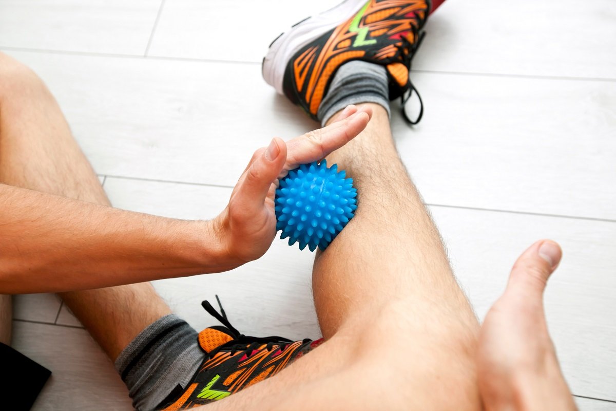 Man using massage ball