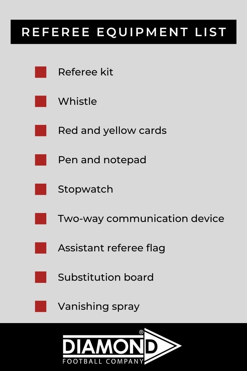 Essential football referee equipment list