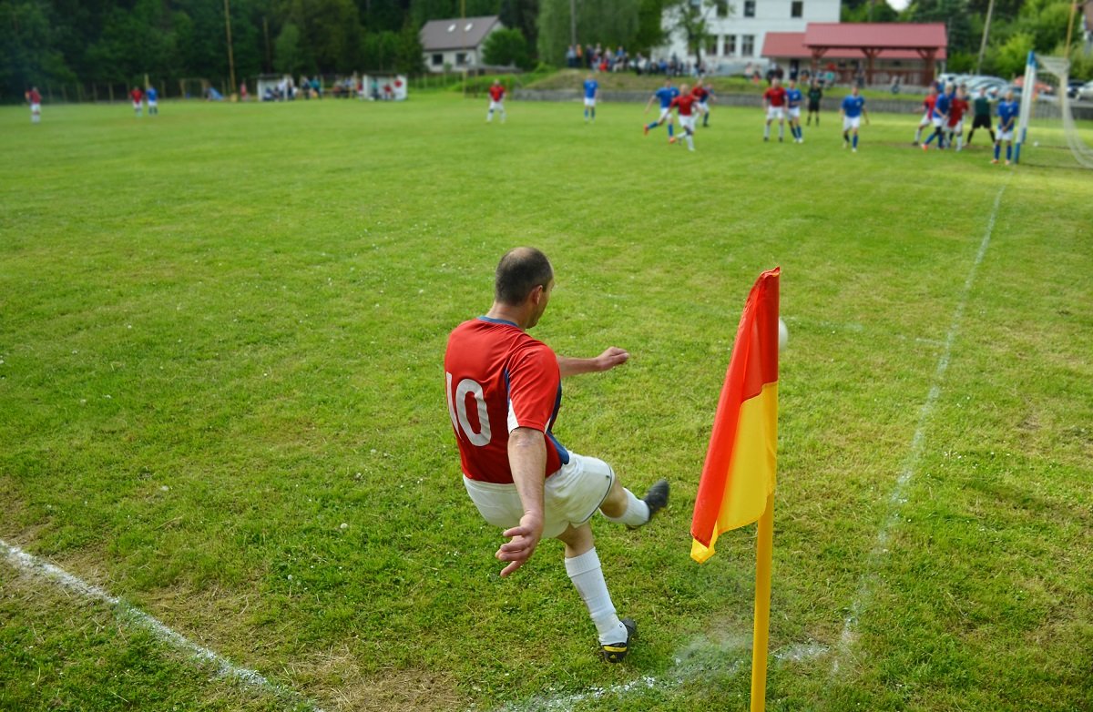 Man playing Sunday league football